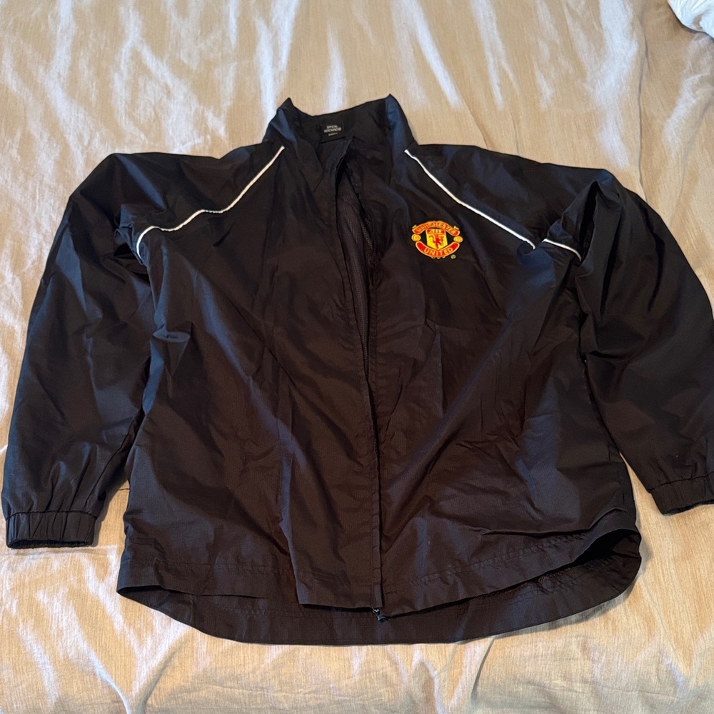 Manchester United Black Windbreaker Jacket